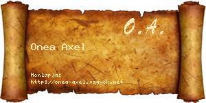 Onea Axel névjegykártya